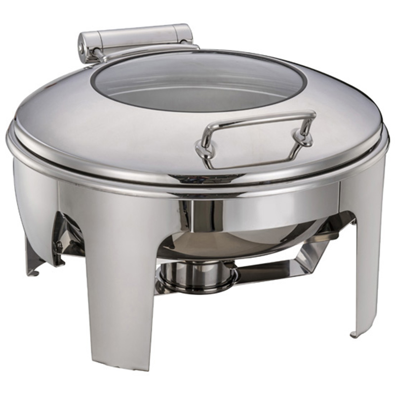 Round Soup Station With Glass Window Lid