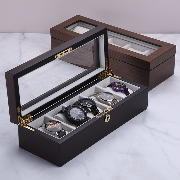 Luxury Watch Box Fashion Watch Box Transparent Glass Cover Waterproof Watch Box