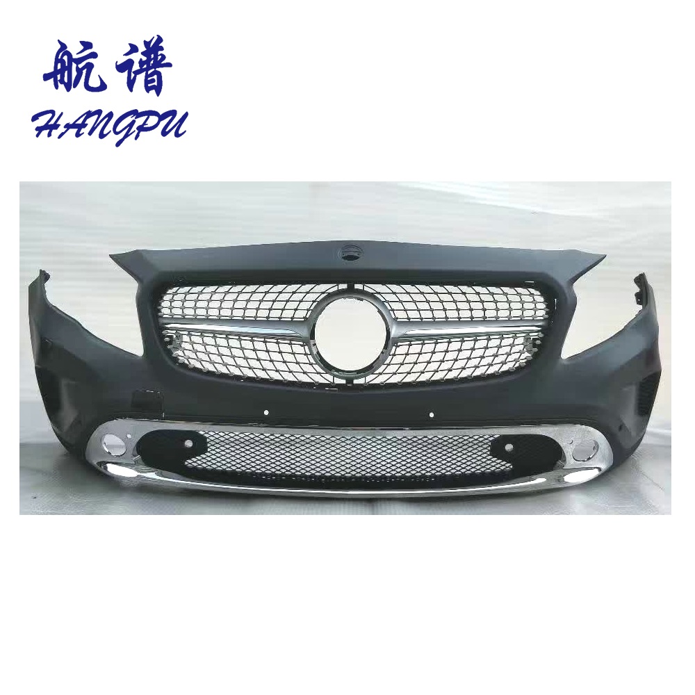 Aftermarket car parts front bumper set kit with diamond grille fit for Mercedes GLA X156 2014 2015