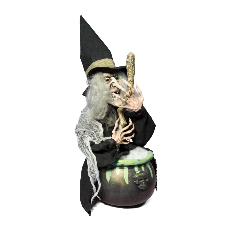17.32” Brewing witch with cauldron