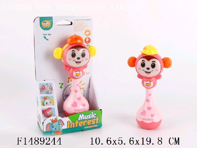 monkey cute shaker musical electronic organ with light & music include battery