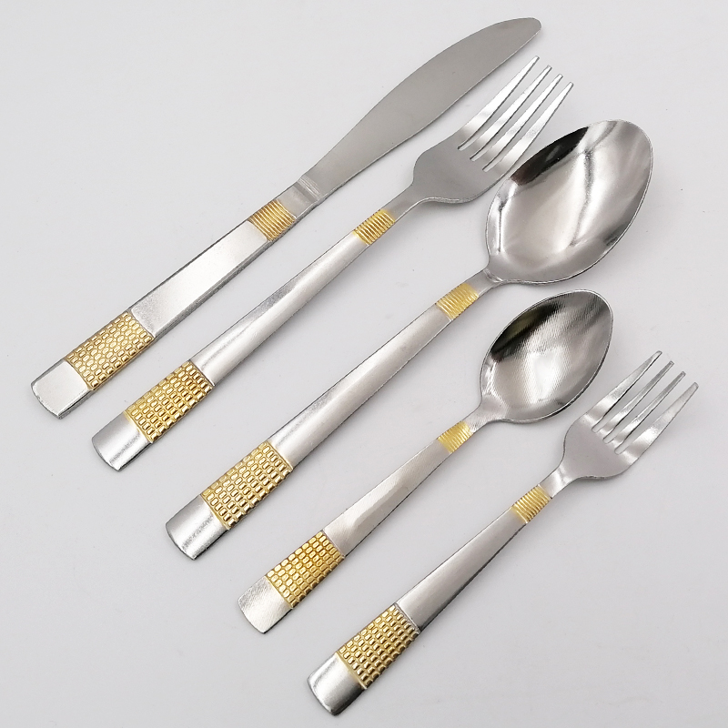 Hot selling the middle east gold-plated stainless steel cutlery