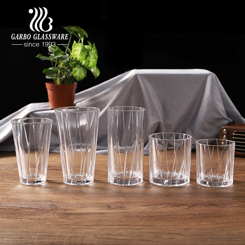 New design glacier design engrave glass cups from 8OZ-14OZ