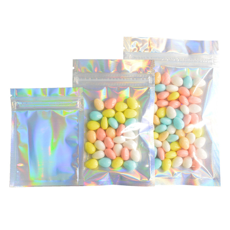 Zip Lock Aluminum Foil Food Packaging Bag Snack Pouches Mylar Flat Self Seal Ziplock Bags