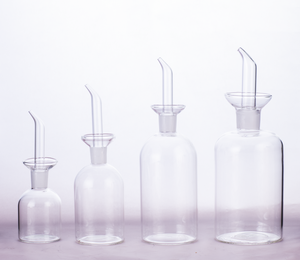 125ML 250ML 500ML 800ML Heat Resistant Square Shape oil Vinegar Bottle with Glass Spout