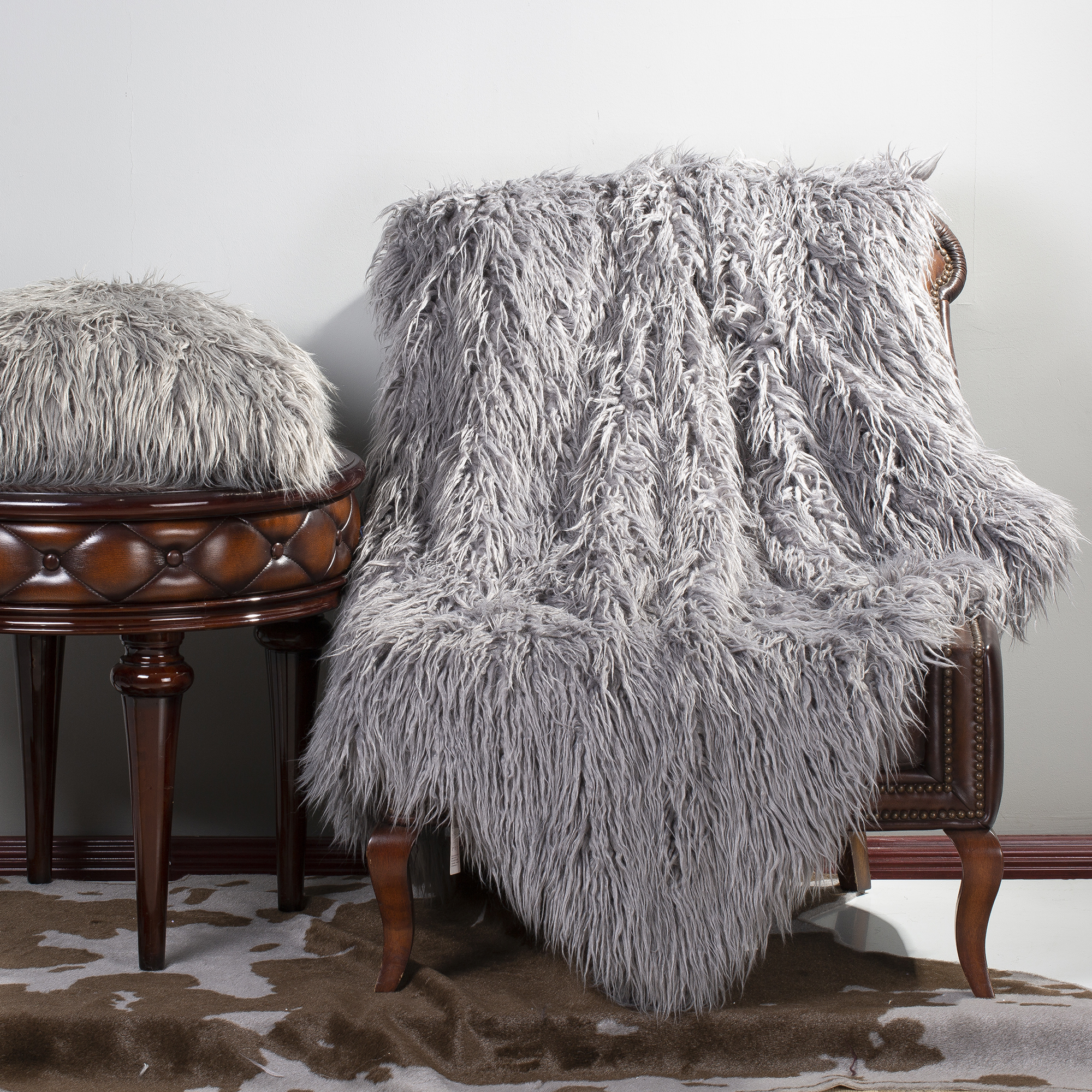 faux fur mongolia throw
