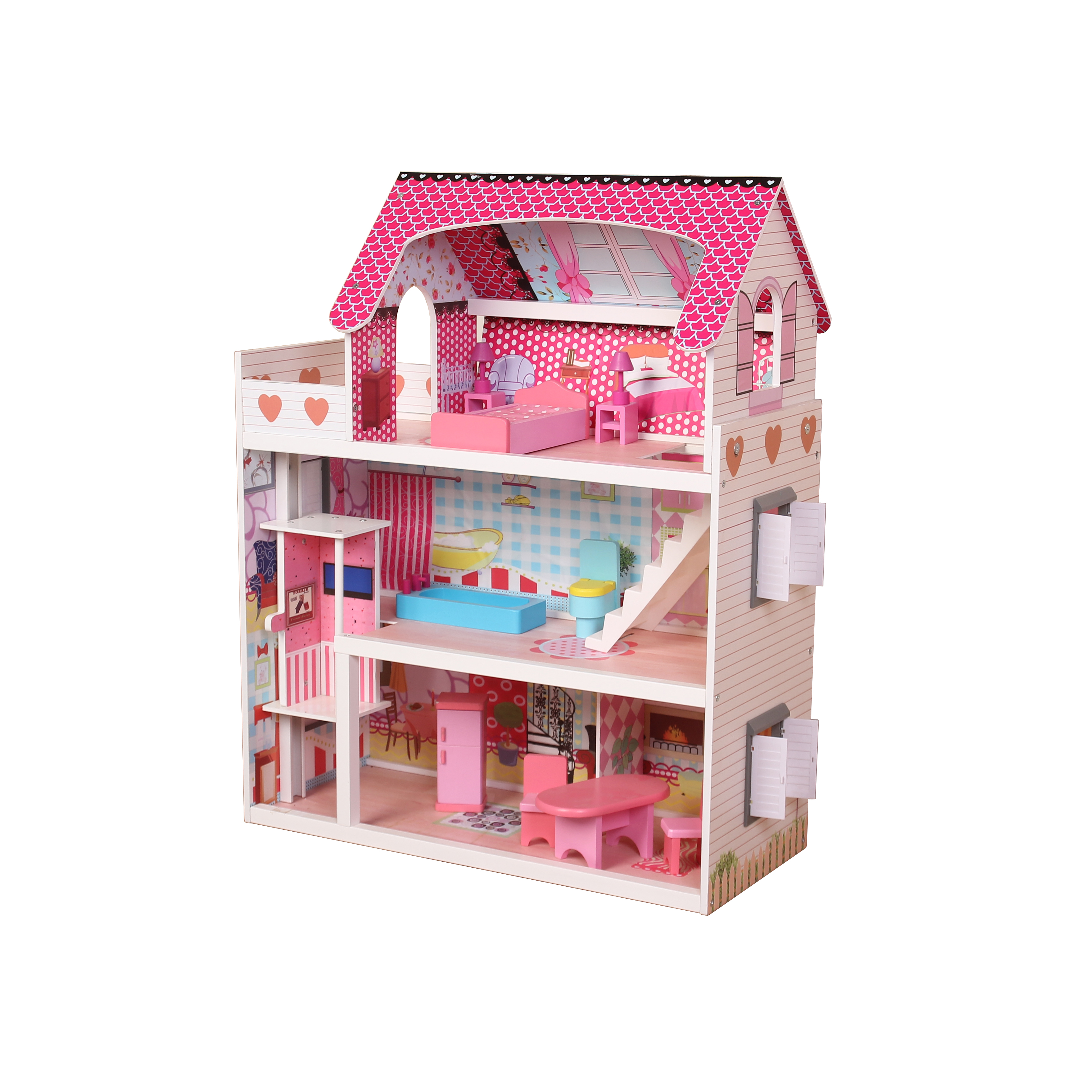 Wooden doll house furniture