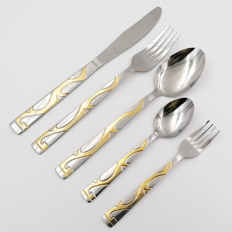 Hot selling the middle east gold-plated stainless steel flatware