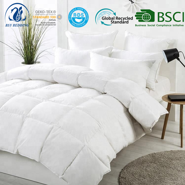 5 Star Hotel Luxury Soft Duvet King Size White Fabric 100% White Goose Down Sleeping Duvet