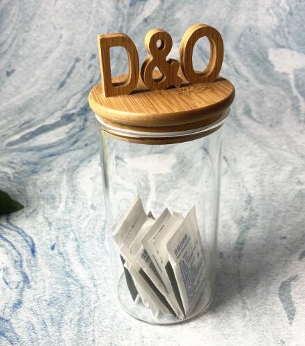 New design hand made high borosilicate glass food jar for home using with bamboo lid EU standard Dishwasher safe
