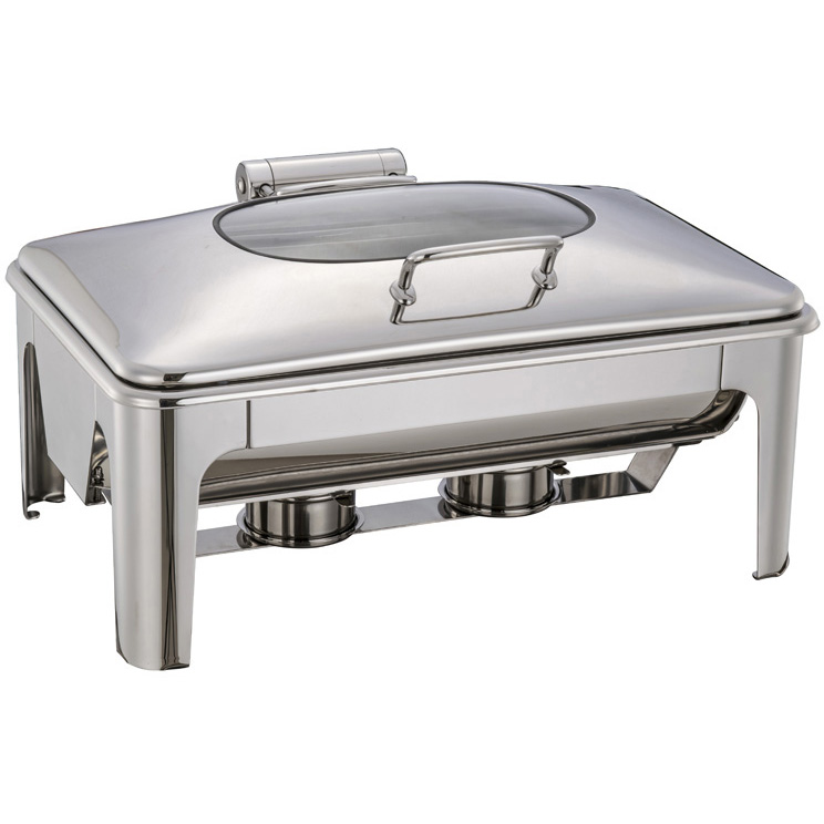 Full Size Chafing Dish With Glass Window Lid