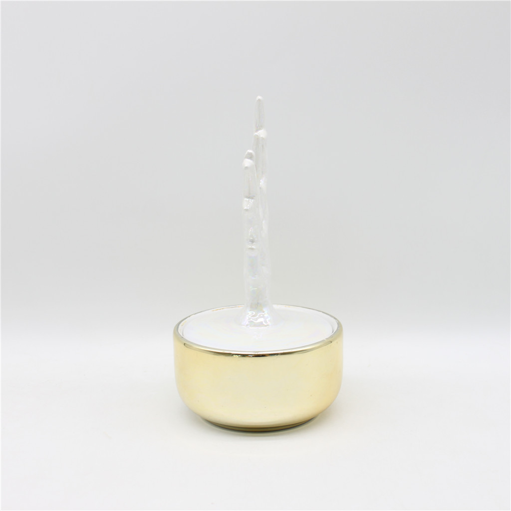 Electroplated ceramic jewelry box, multi-branch decorative jewelry box