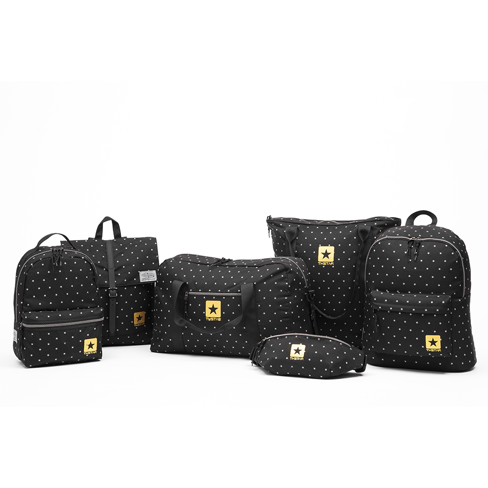 RPET Recycled Black Star Print Eco-Friendly Bag Series with Durable Design and Versatile Use