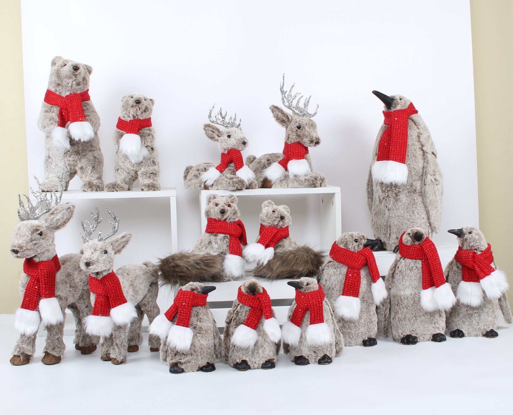 penguin,bear,reindeer,fox
