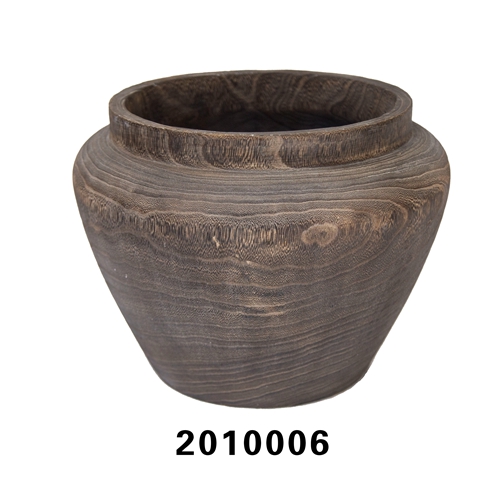 dark brown round flower pot planter