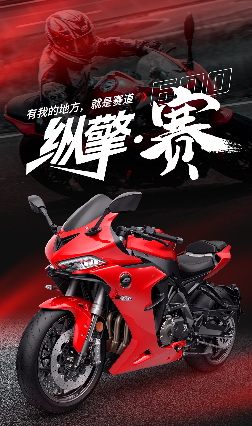QJMOTOR 2021 model QJ600GS-3B EEC EURO-V EURO-5 600CC 4-Cylinder GAS POWER RACING MOTORCYCLE