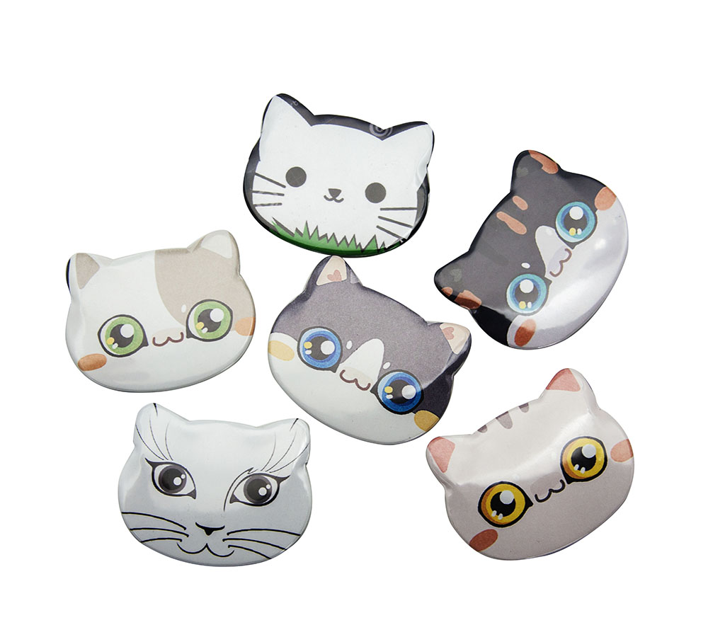 HOT SALE Cat Shape Badge Making Machine Button Maker Kit + Cat Paper Cutter + 1000pcs Cat Safety Pin Button Badge Supplies