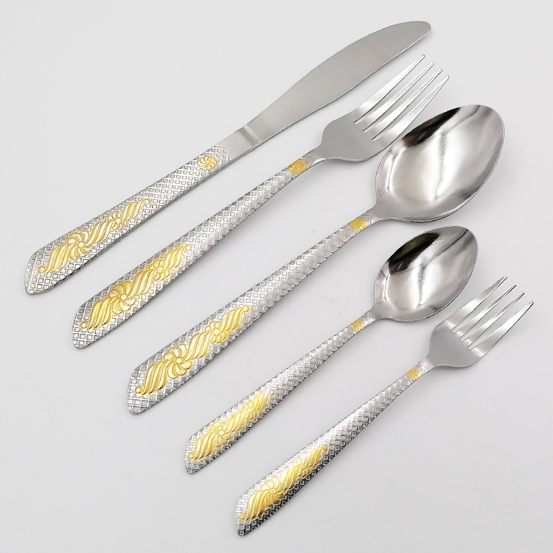 9041 Hot selling the middle east gold-plated stainless steel flatware(SS9041)