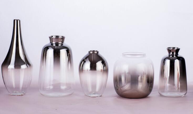 Cute design high borosilicate glass flower vases for home decor with eletric plated EU standard ODM OEM