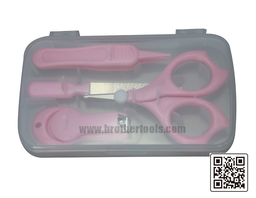 4pcs Household Tools Plastic Blue Baby Cute Stainless Steel Nail Clipper Set,nail clipper set.