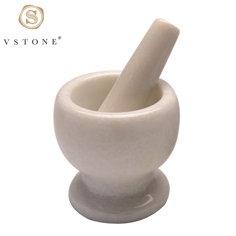 White marble mortar and pestle/mortar with pestle/pestle and mortar，marble craft