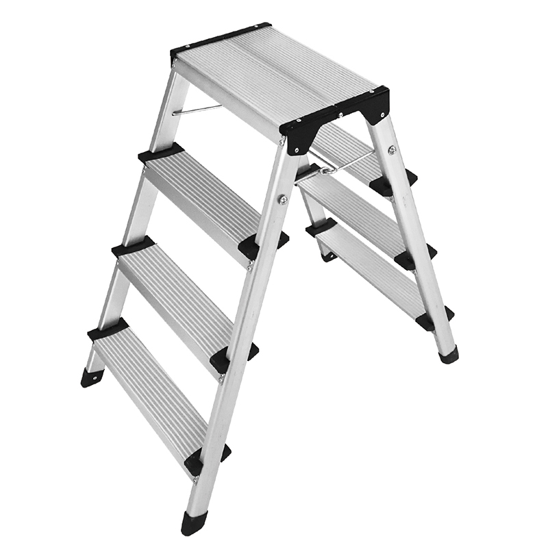 Lightweight Aluminum 4 Step Stool Ladder Folding Step Ladder with Anti-Slip Sturdy and Wide Pedal Ladder for Household 150kgs Capacity