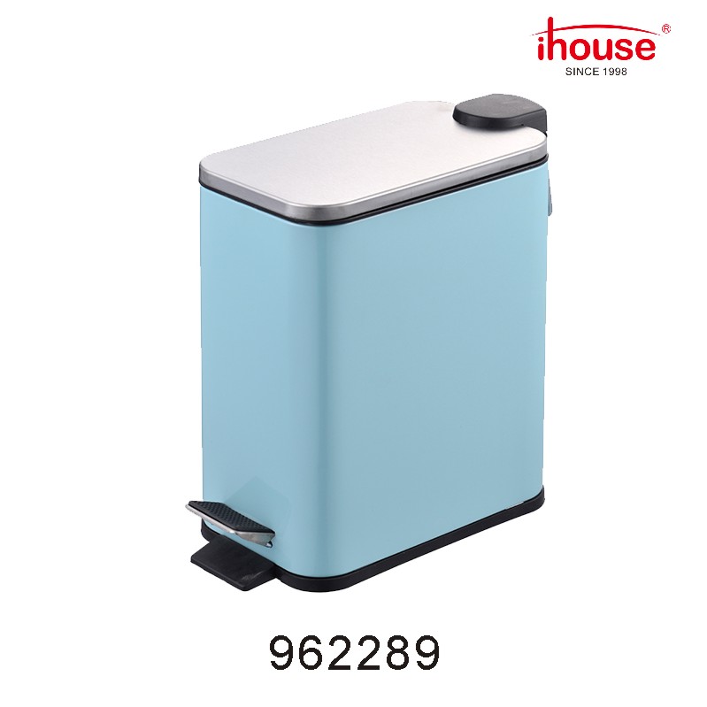 5L powder coating pedal bin(stainless steel lid, soft close lid)