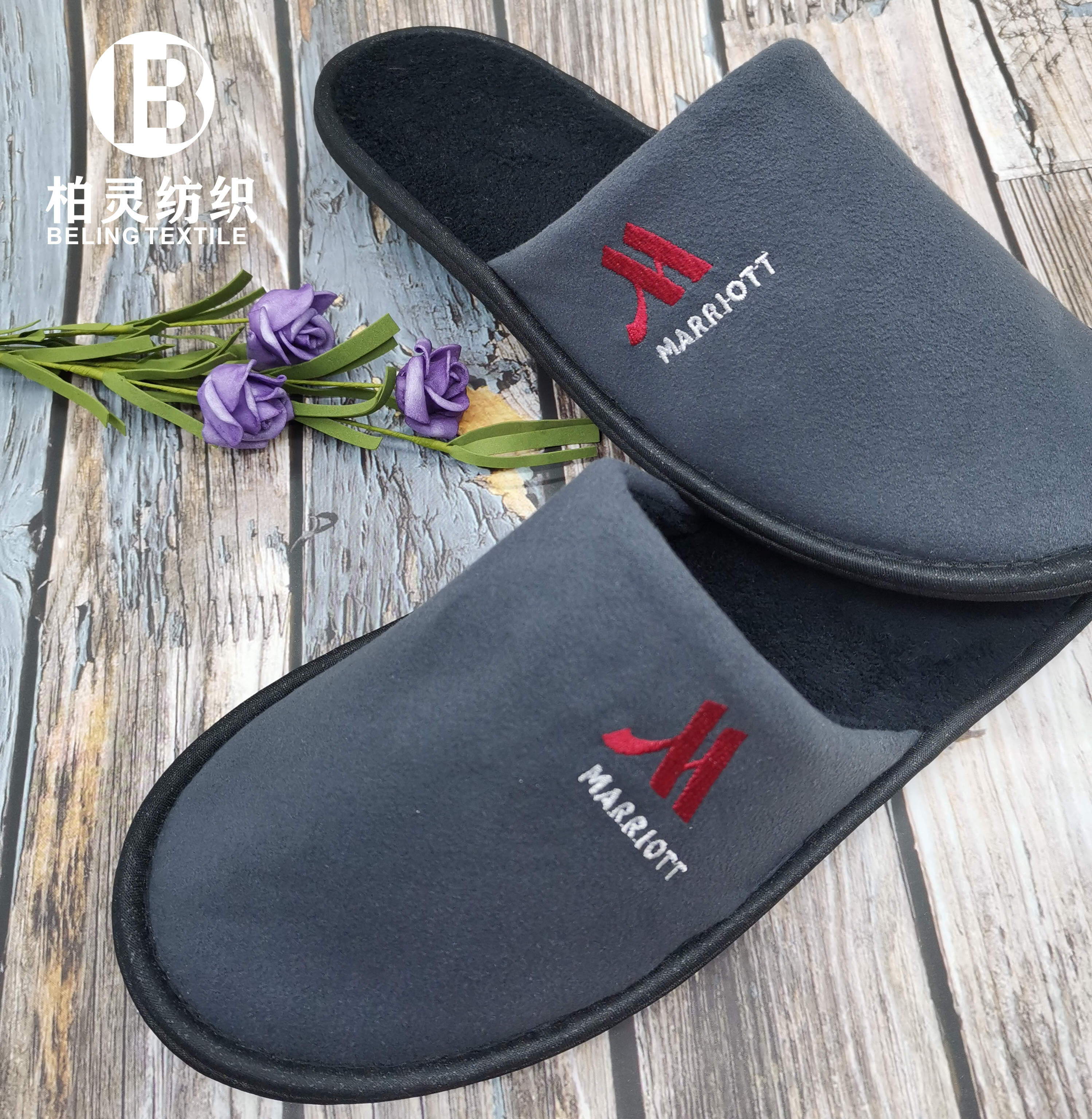5 Star Hotels Disposable Slippers Cotton Velour Slipper Custom Logo