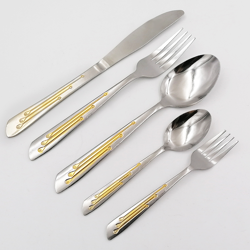 Hot selling the middle east gold-plated stainless steel cutlery