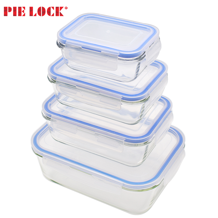 Eco Friendly Leak Proof Glass Meal Prep BPA Free Plastic Lid Storage Glass Food Container