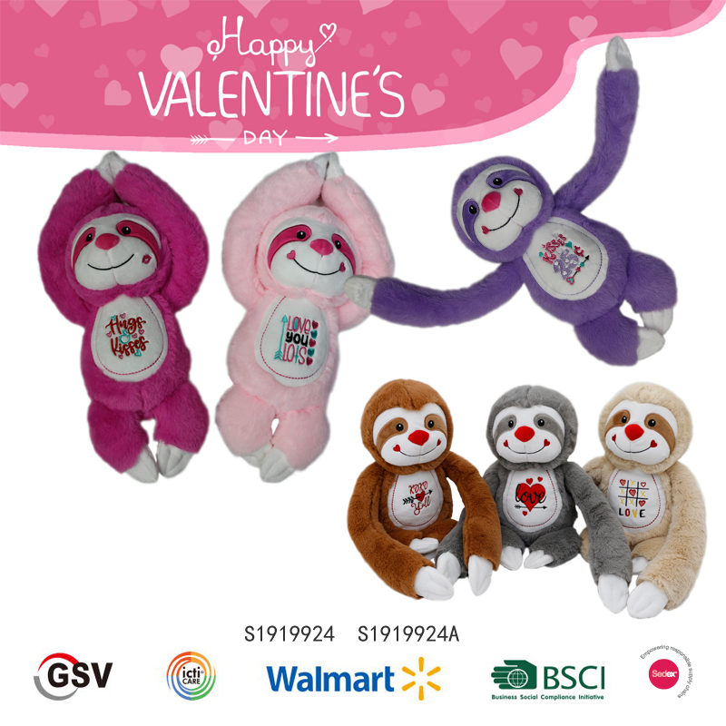 Valentine Animals Sloth Gtst Plush Toy（s1919924/S1919924a）