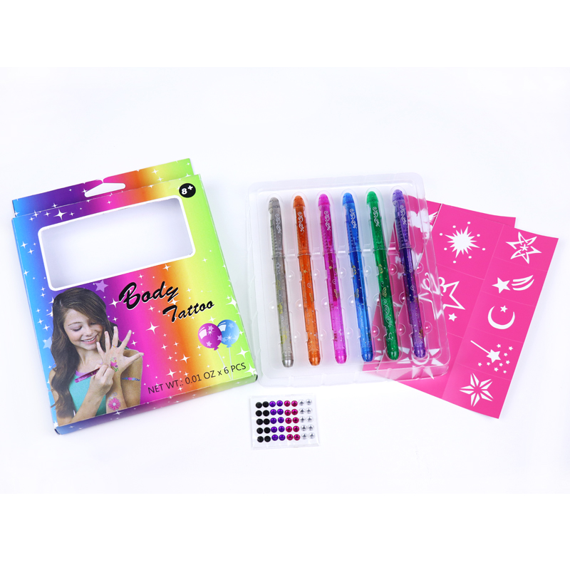 Glitter Body Tattoo Gel Pen Set