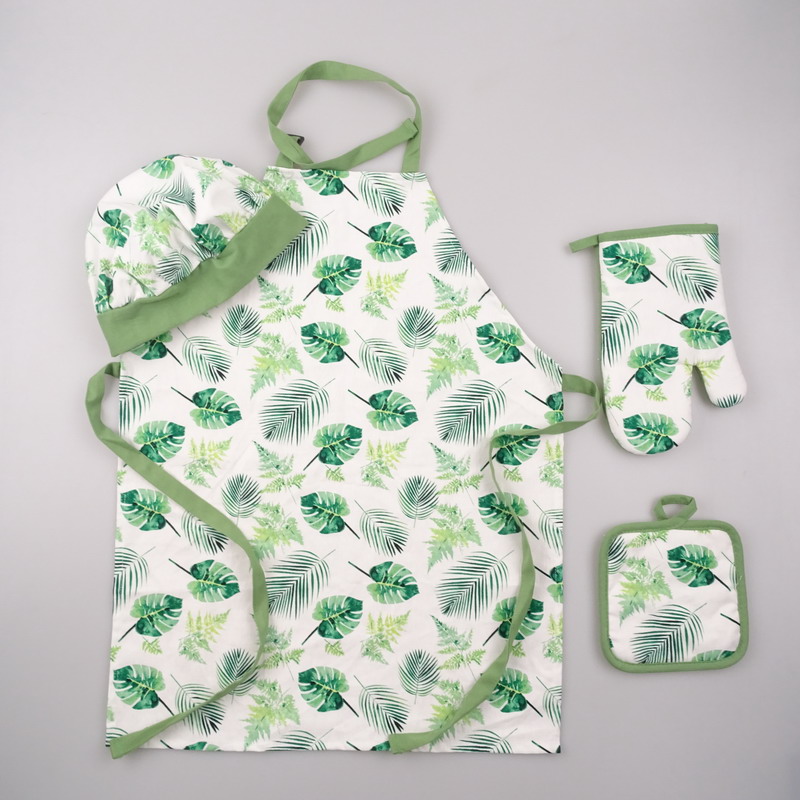 Kitchen mitten with pot holder with kitchen apron set/baking apron/polyester apron/Denim apron