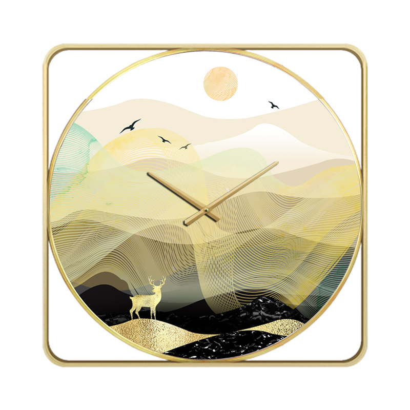 020 Glass Wall Clock With Iron Frame Ll2020007