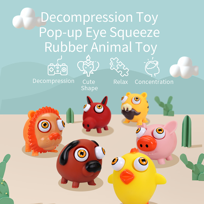 Funny animal soft plastic toy 12pcs/display box