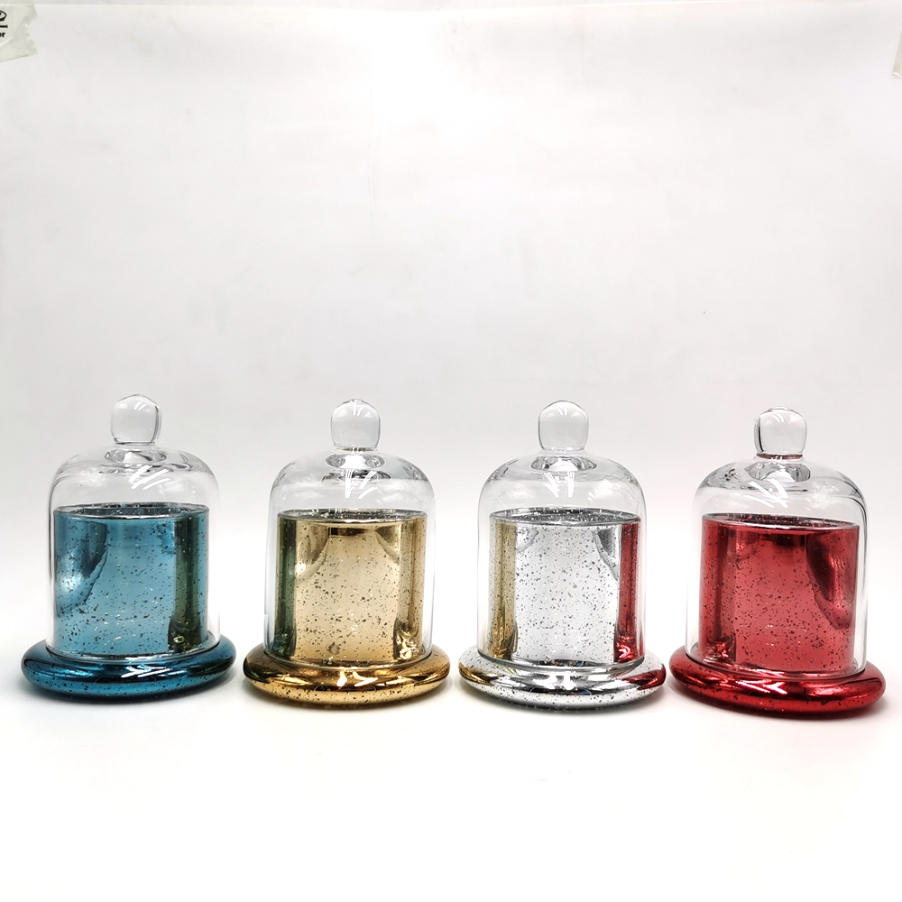 Mecury Silver Gold Red Color Bell Shape Jar For Candle Making