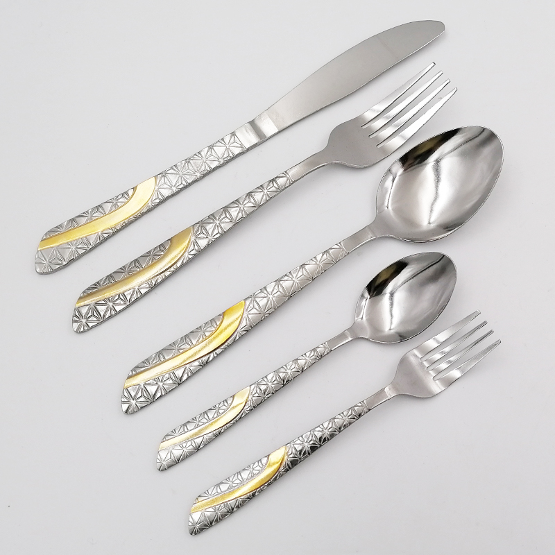 Hot selling the middle east gold-plated stainless steel cutlery