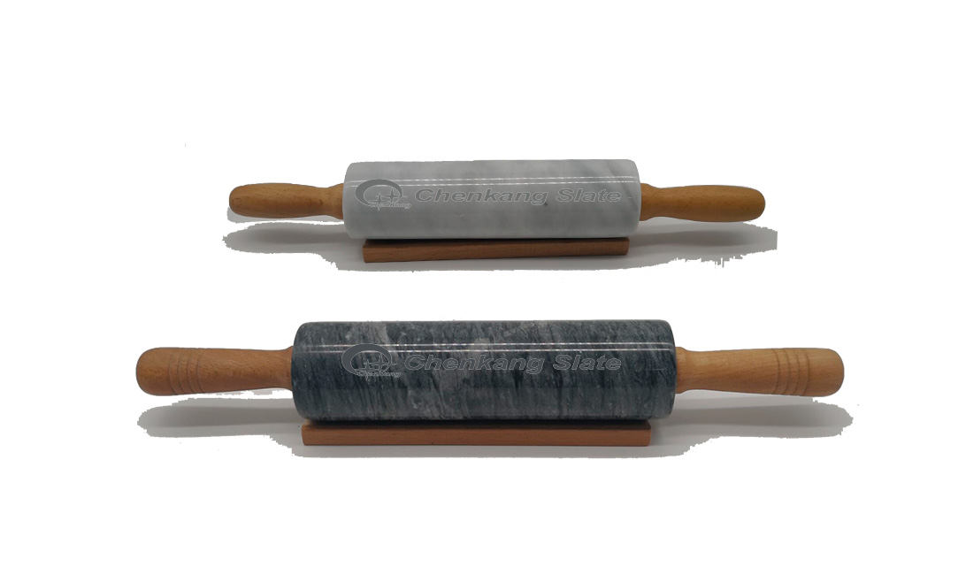 Natural Marble Rolling Pin With Wood Handle