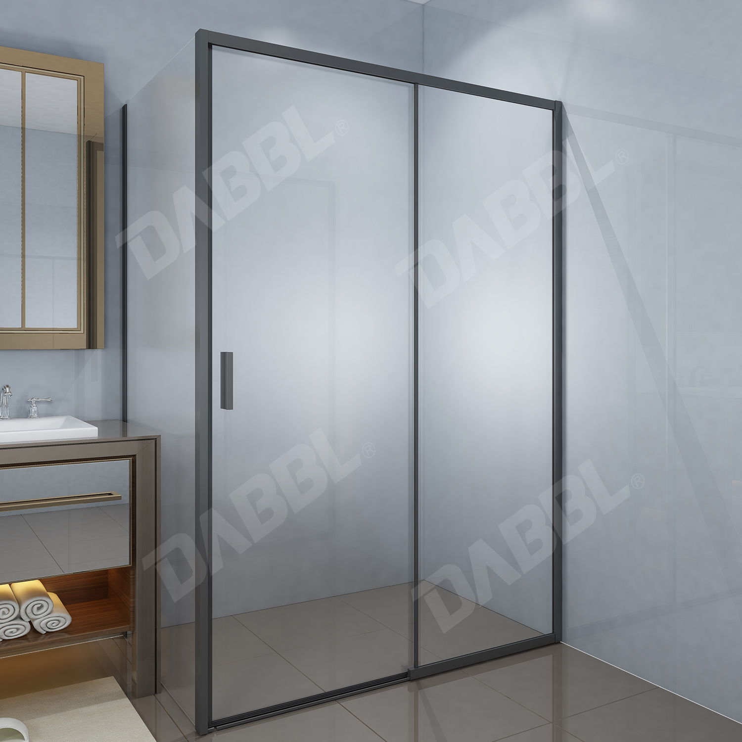 Elegant black sliding door,rectangle trays whole shower rooms,glass shower cabins, shower cubicles