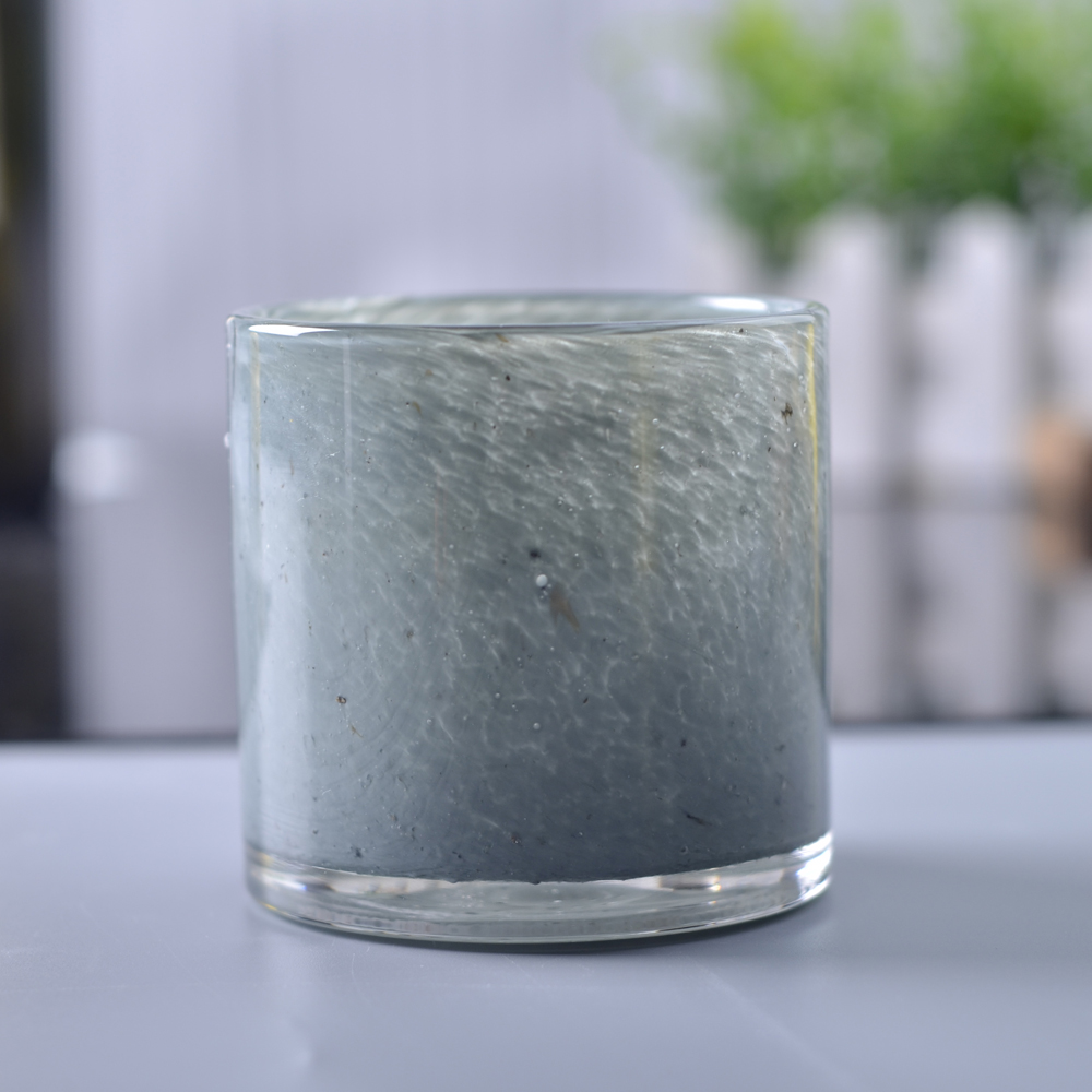 Smoke green soild material unique design candlestick, can Tank wax, can be customized, never fade