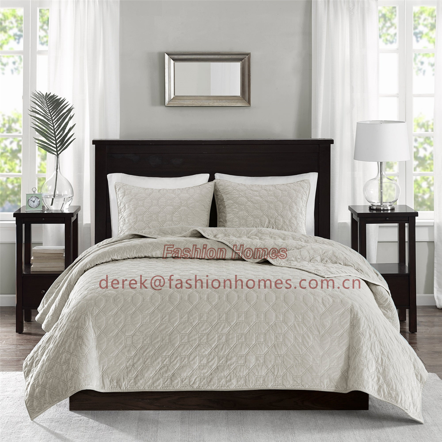 3pcs velvet quilt set
