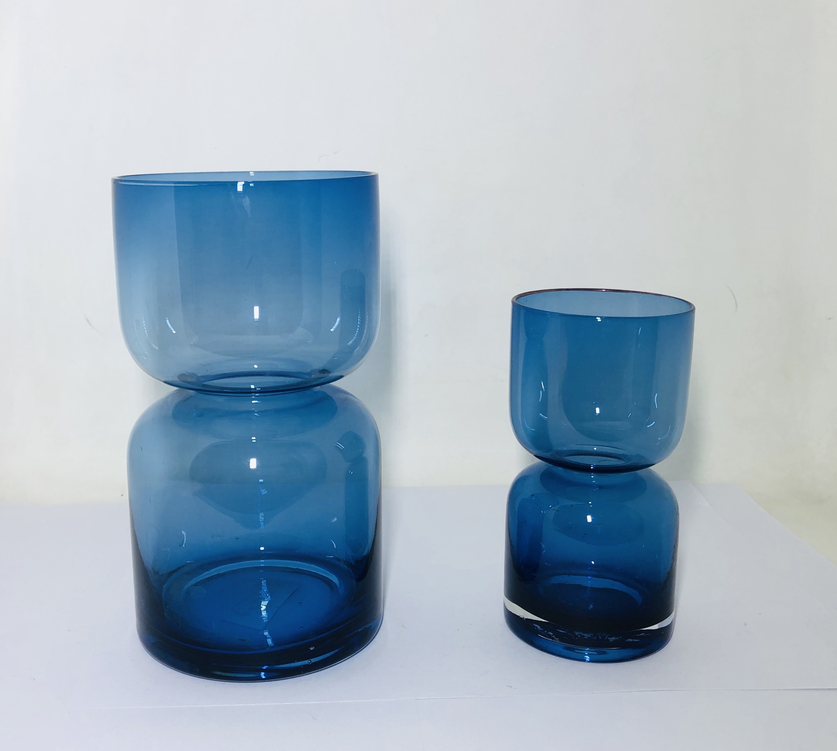 Blue glass vase