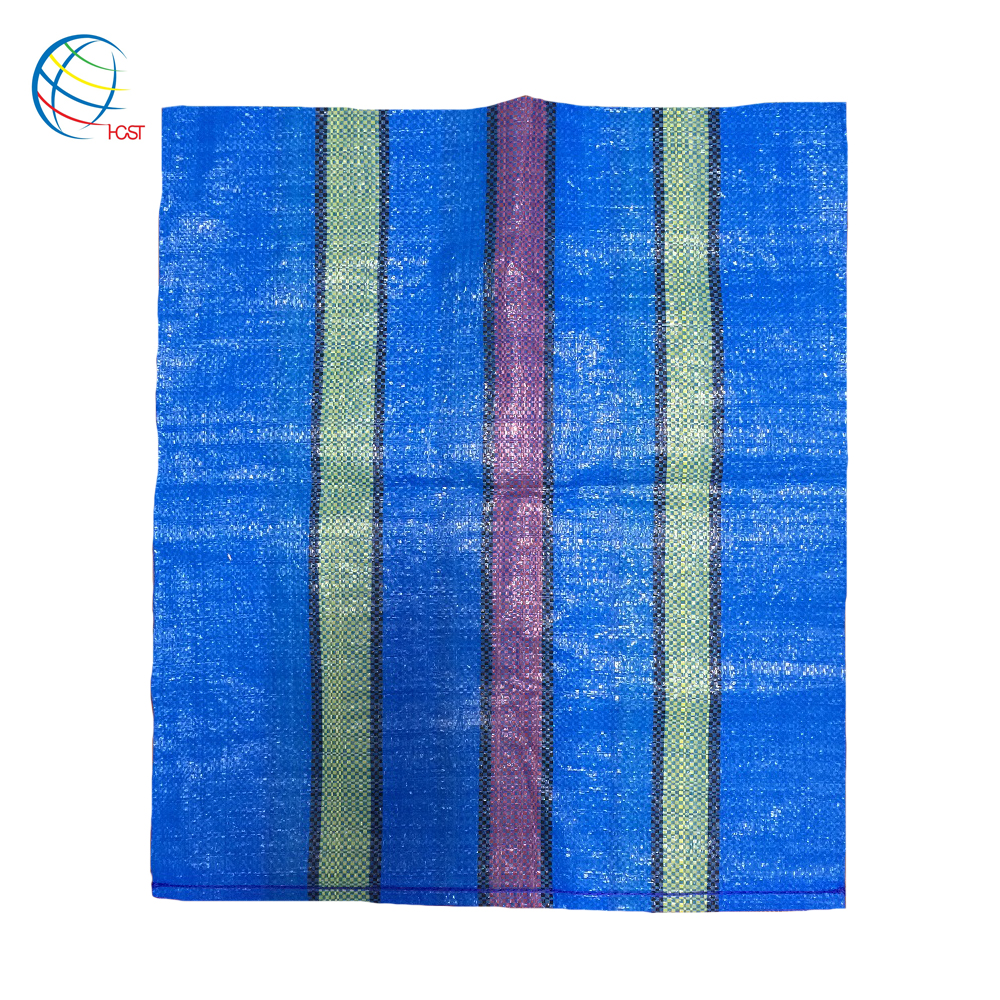 High quality market use color stripes pp woven bag for shopping