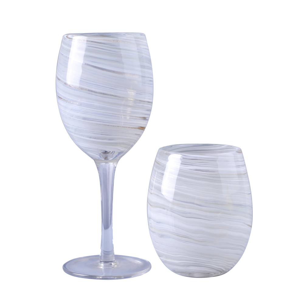 Wine glass tumbler cup water cup set white cover twill glass