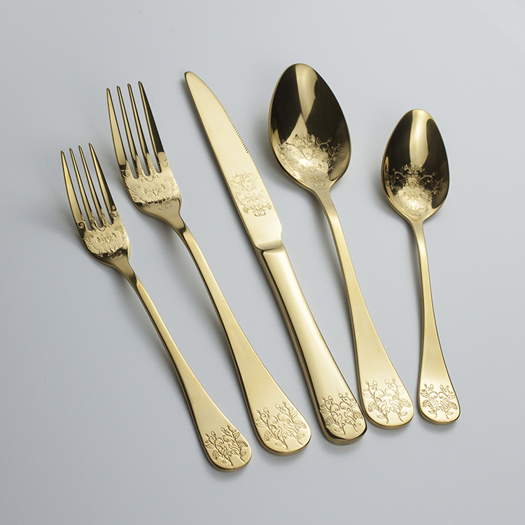 A209N Stainless Steel Cutlery set with Gold color