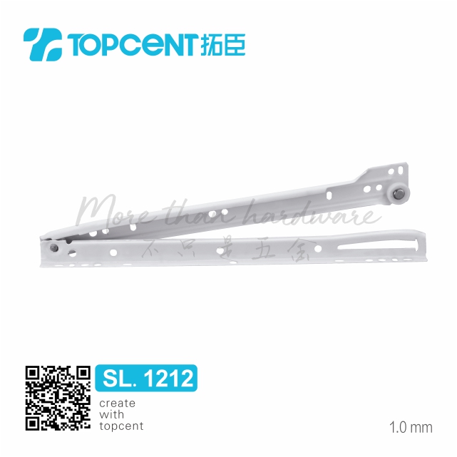 SL.1212 TOPCENT furniture powder coated side mounted roller rail slide
