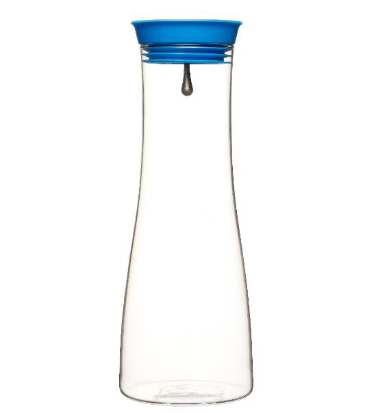 Best Seller mouth blown 1 liter high borosilicate glass water carafe for home using with silicone lidDishwasher Safe LFGB ODM OEM