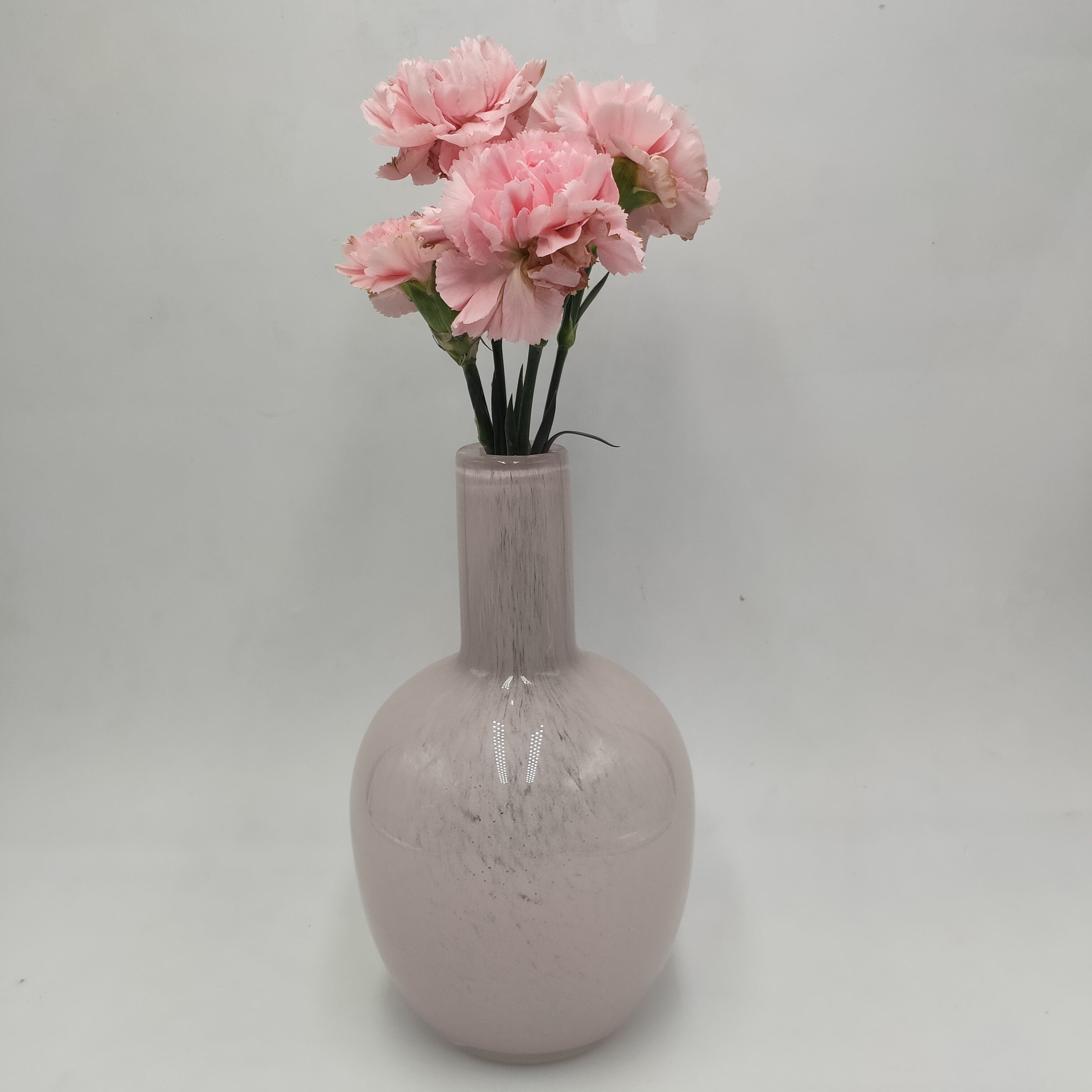 pink glass flower vase handcraft glass vase