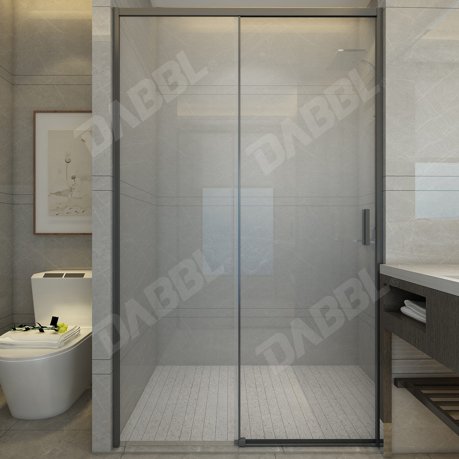 Elegant black bath screen,rectangle tray shower rooms,glass shower screens,simple shower cubicles,