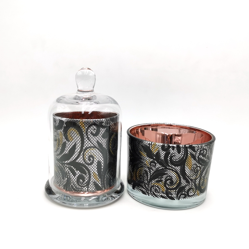 Customized Luxcury Black Decal Jar for candle